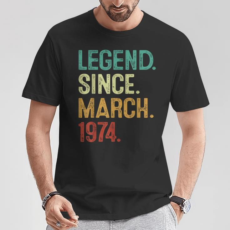 50 Years Old Legend Since March 1974 50Th Birthday T-Shirt Funny Gifts
