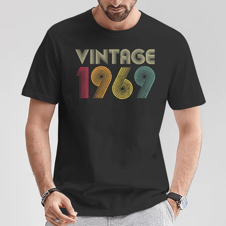 50Th Birthday Vintage 1969 Retro Mom Dad T-Shirt Unique Gifts
