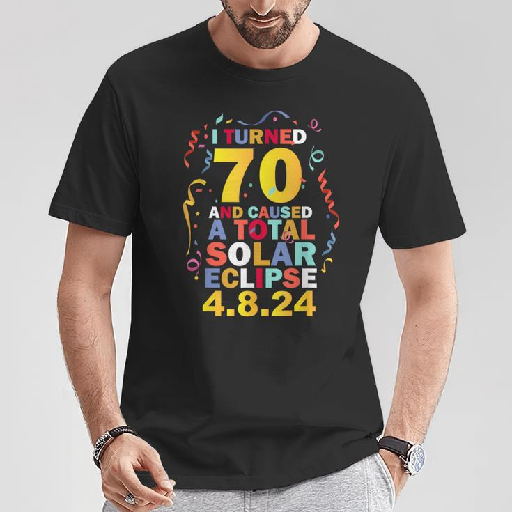 70Th Birthday Turning 70 April 8Th Total Solar Eclipse 2024 T-Shirt Funny Gifts