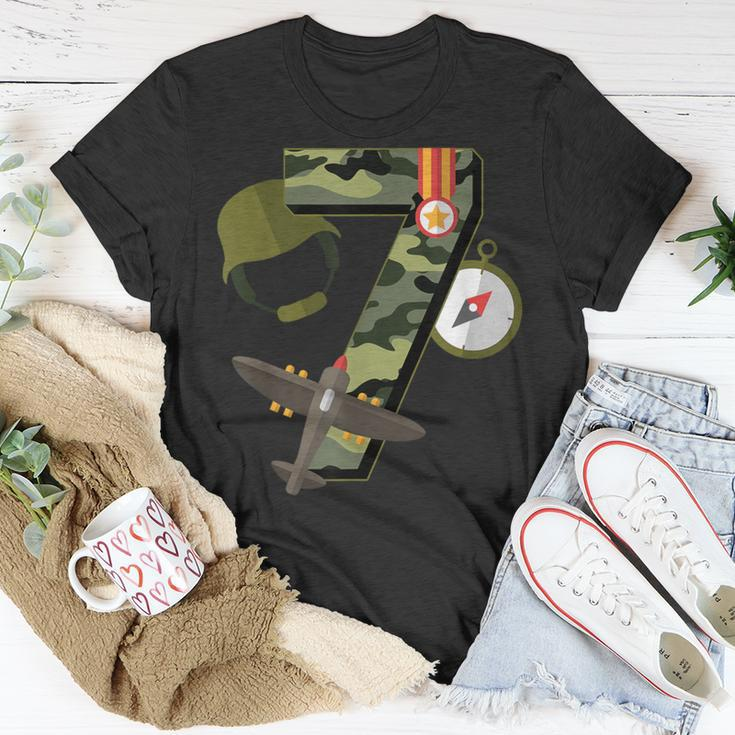 7Th Birthday Camouflage Hero Army Soldier T-Shirt Unique Gifts