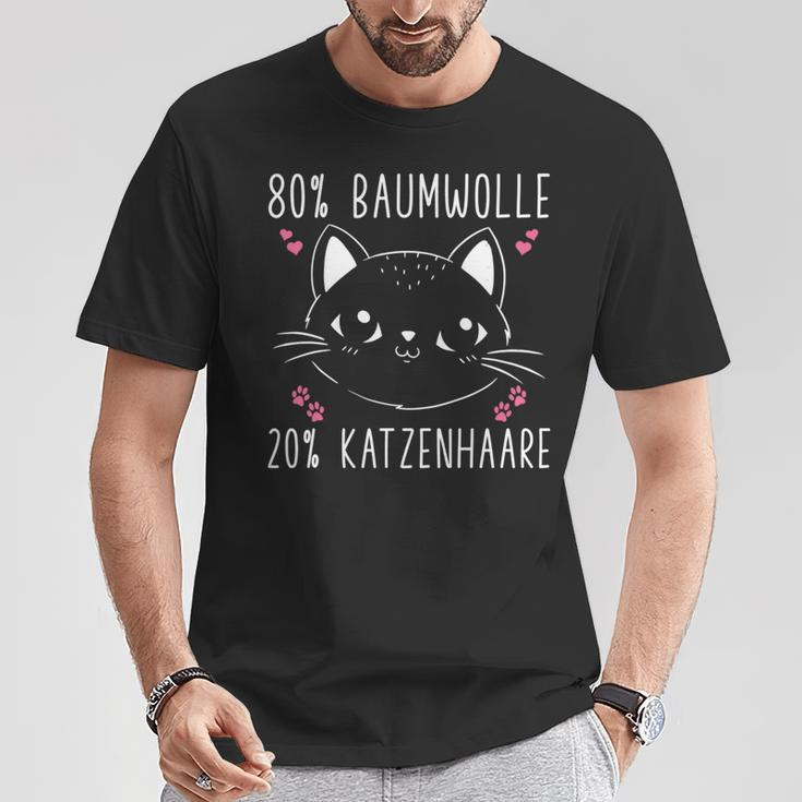 80 Cotton 20 Cat Hair Cat Slogan T-Shirt Lustige Geschenke