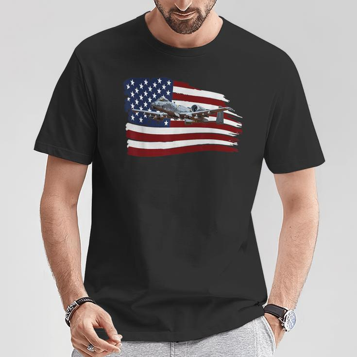 A-10 Thunderbolt 2 Warthog Plane American Us FlagT-Shirt Unique Gifts