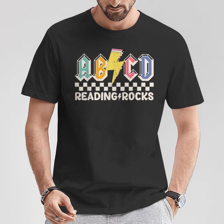 Abcd Reading Rocks Rock'n Roll Science Of Reading Teachers T-Shirt Unique Gifts