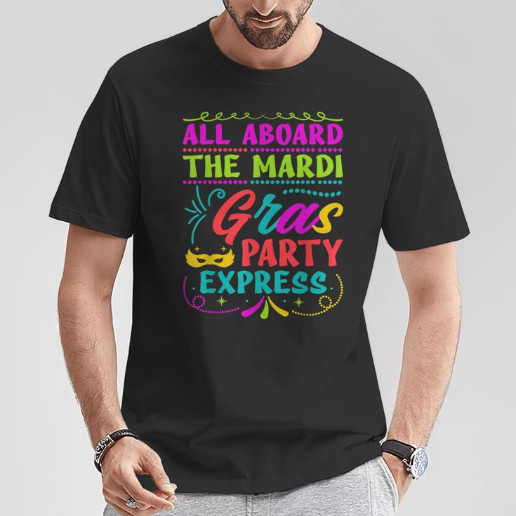 All Aboard The Mardi Gras Party Express Street Parade T-Shirt Unique Gifts