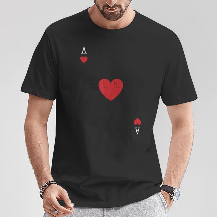 Ace Of Hearts Valentines Day Cool Playing Card Poker Casino T-Shirt Unique Gifts