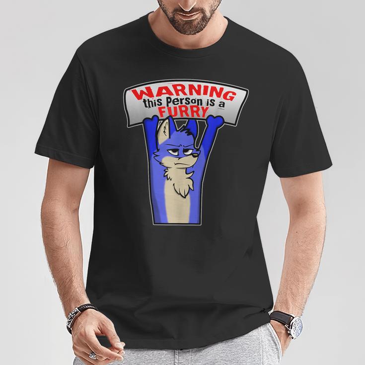 Achtung Das Person Ist Ein Furry Idea Fursona T-Shirt Lustige Geschenke