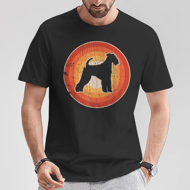 Airedale Terrier Retrointage 60S 70S Sunset Dog Lovers T-Shirt Lustige Geschenke