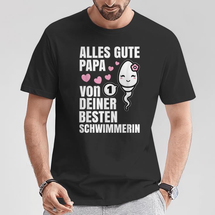 Alles Gute Papa Wünscht Dir Dein Beste Schwimmerin Father's Day S T-Shirt Lustige Geschenke