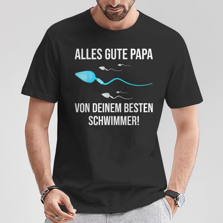 Alles Gute Papaon Dein Besten Schwimmer T-Shirt Lustige Geschenke