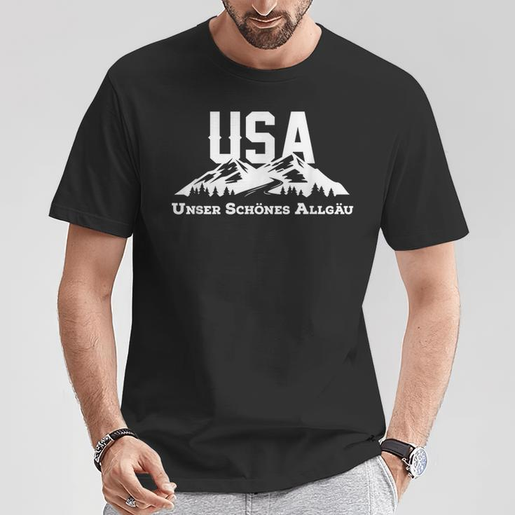 Allgäu Usa Unser Schöne Allgäu Mountain Hiking Alps T-Shirt Lustige Geschenke