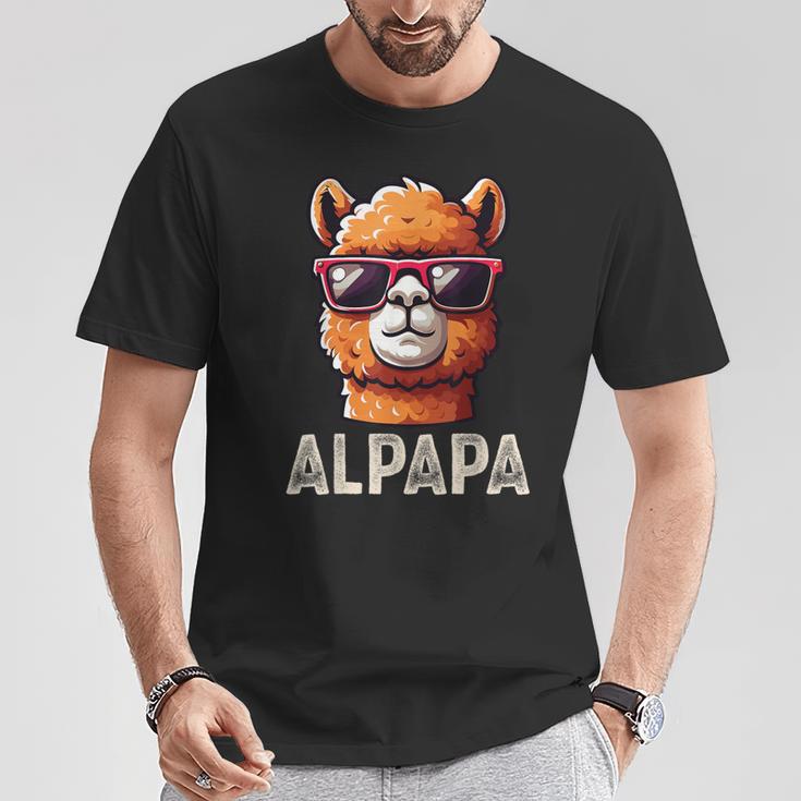 Alpapa Alpaka Lamaatertagsgeschenk Papa Spruchatertag T-Shirt Lustige Geschenke