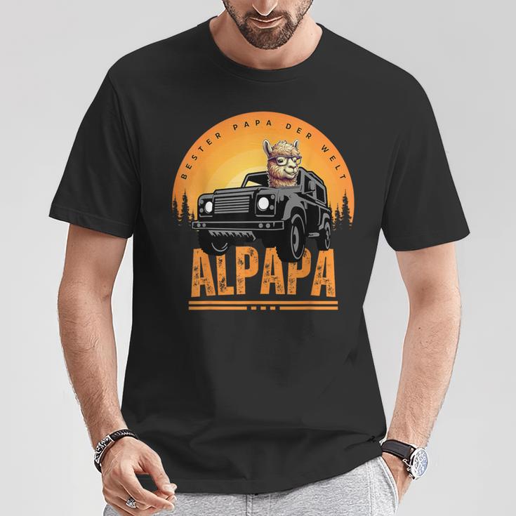 Alpapa Alpakaatertag Bester Papa Del Welt Alpakaatertag T-Shirt Lustige Geschenke