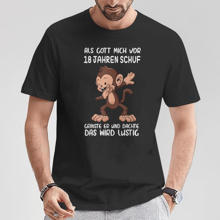 Als Gott Mich 18 Jahren Schuf Monkey Birthday T-Shirt Lustige Geschenke