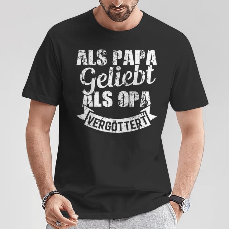 Als Papa Geliebt Als Opaergöttert Großvater Männer Herren T-Shirt Lustige Geschenke