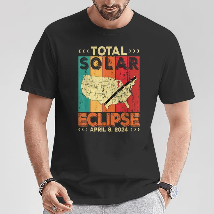 America 2024 Total Solar Eclipse Solar Eclipse Retro Vintage T-Shirt Unique Gifts