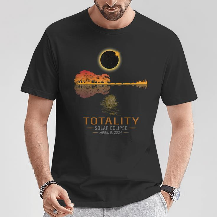 America Totality Spring 4 08 24 Total Solar Eclipse Guitar T-Shirt Funny Gifts