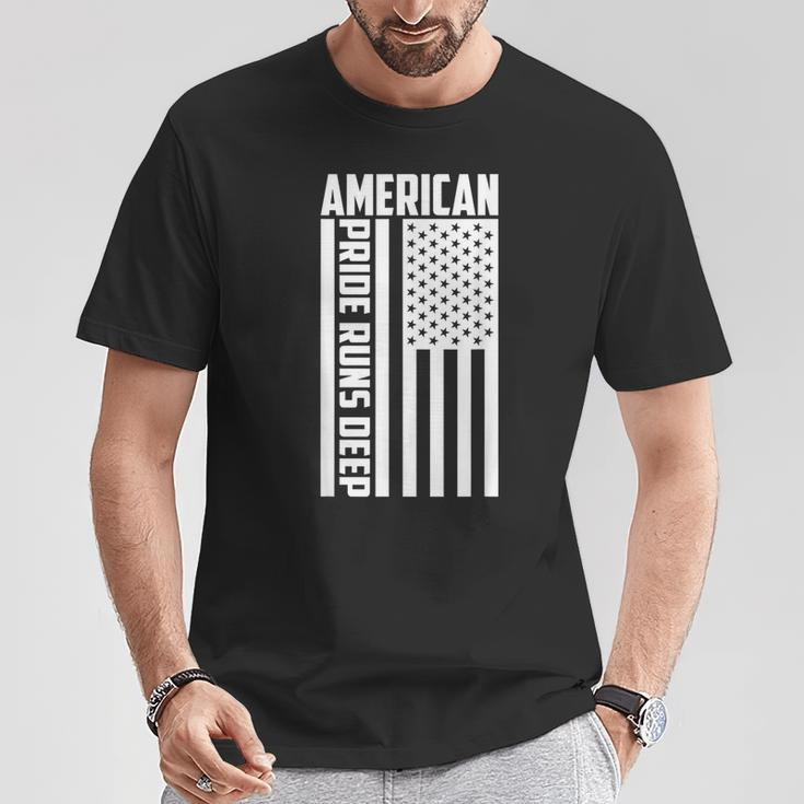 American Pride Runs Deep I Usa Flag T-Shirt Unique Gifts