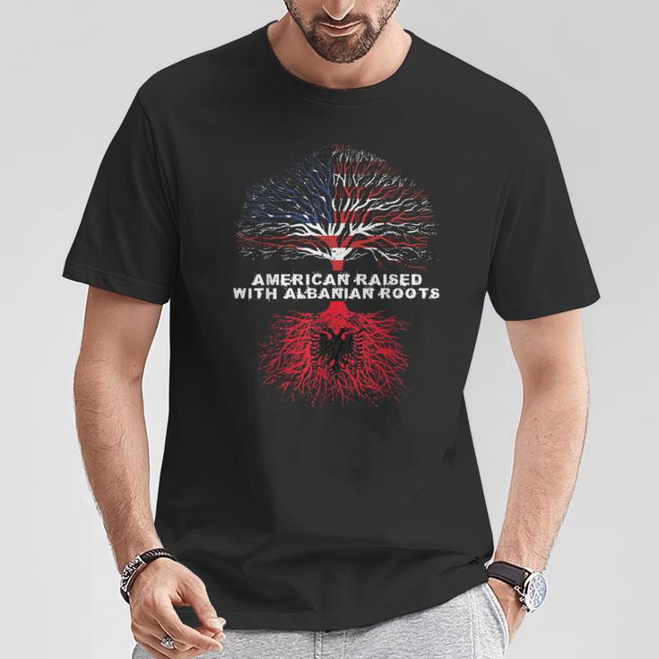 American Raised With Albanian Roots Albania T-Shirt Unique Gifts