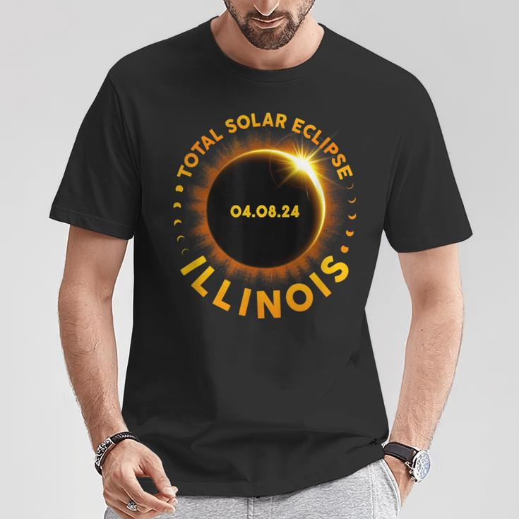 American Total Solar Eclipse April 8 2024 Illinois Totality T-Shirt Unique Gifts