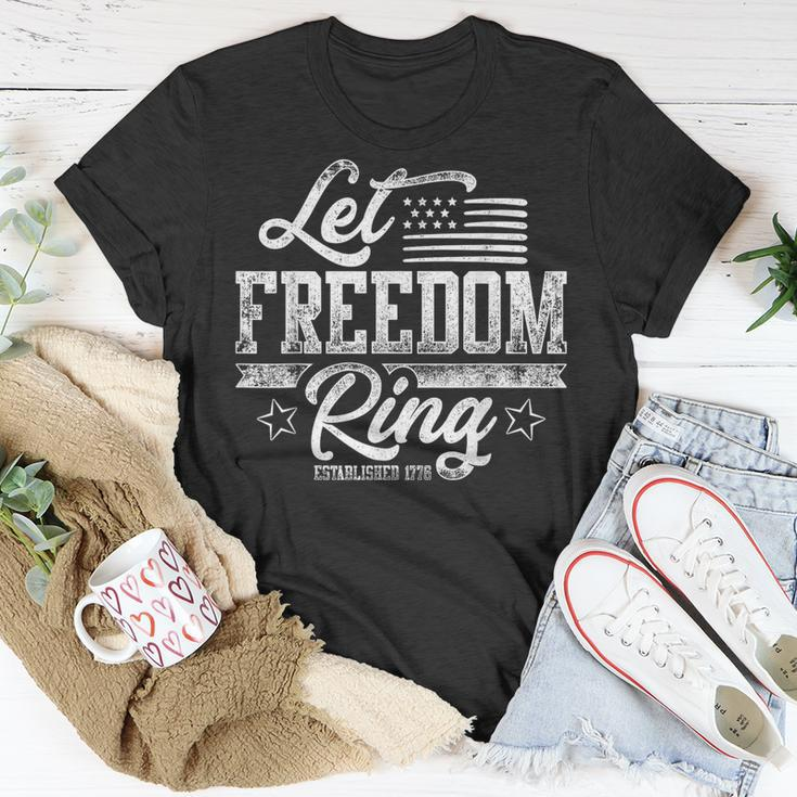 American Usa Flag Let Freedom Ring 4Th Of July Retro Vintage T-Shirt Unique Gifts