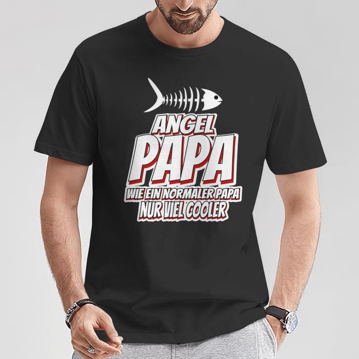 Angel Angler Papa Spruch Wie Ein Normaler Papa Nur Cooler T-Shirt Lustige Geschenke