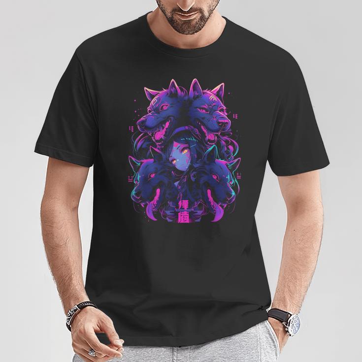 Anime Manga Cyberpunk Aesthetic Techwear Harajuku Wolf T-Shirt Lustige Geschenke