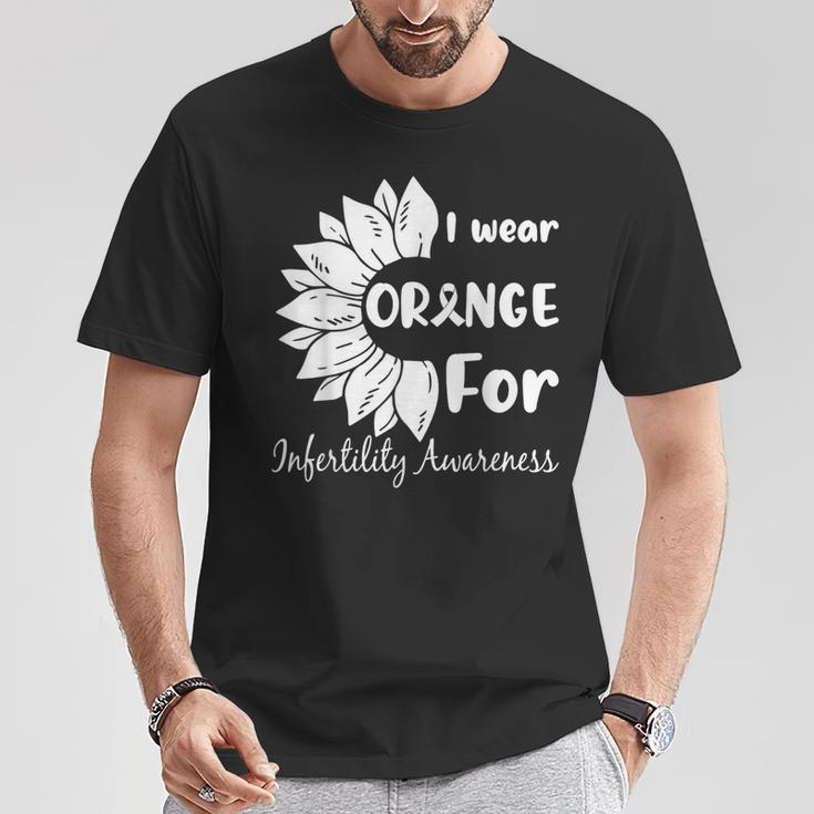 In April We Wear Orange Infertility Awareness Sunflower T-Shirt Unique Gifts