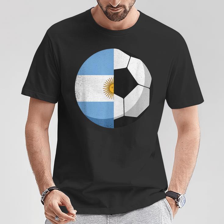 Argentinien Flagge Fußball Kinder Fußball Papa Sport T-Shirt Lustige Geschenke