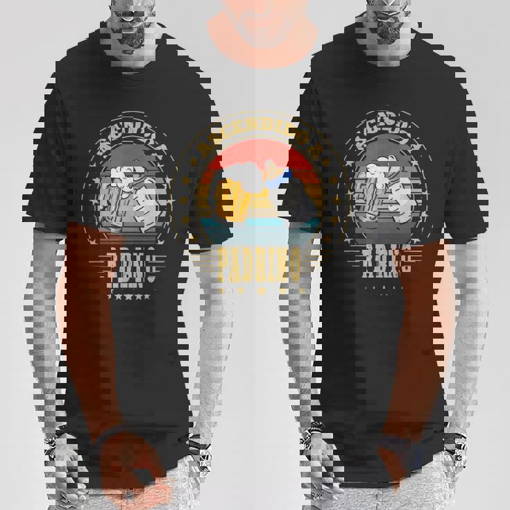 Ascendido A Padrino 2023 Anunciar Abuelos Primerizos Papa Camiseta unisex Regalos divertidos