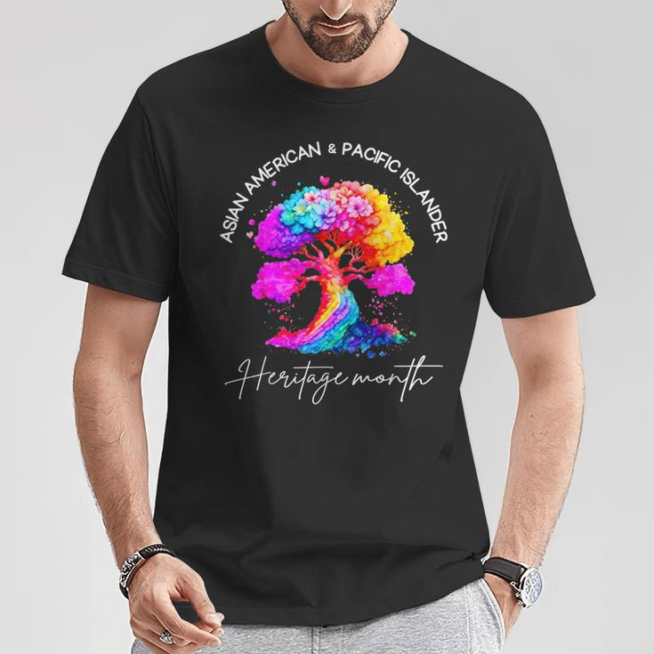 Asian American Pacific Islander Heritage Colorful Tree T-Shirt Funny Gifts