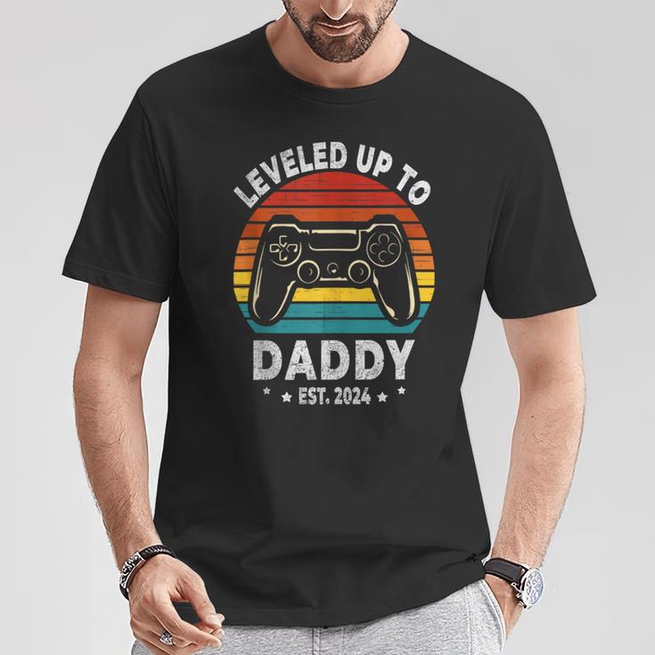 Auf Papa Hochgestuft 2024 Bald Zu Daddy Future Befördert T-Shirt Lustige Geschenke