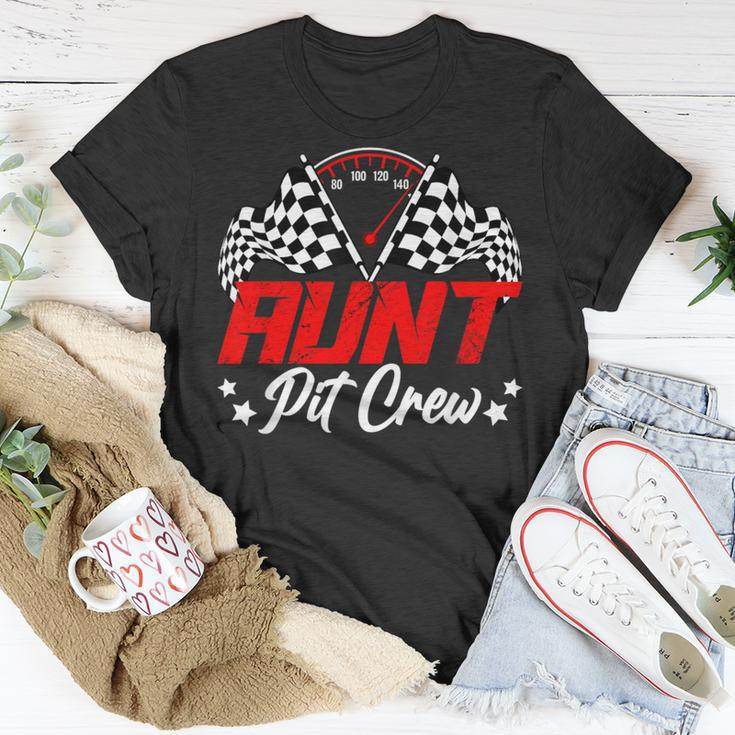 Aunt Pit Crew Birthday Party Race Car Lover Racing Family T-Shirt Unique Gifts