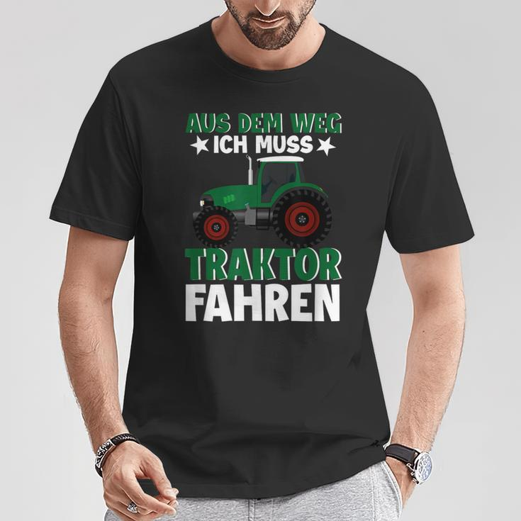 Aus Dem Weg Ich Muss Traktor Fahren Trecker Biobauer T-Shirt Lustige Geschenke
