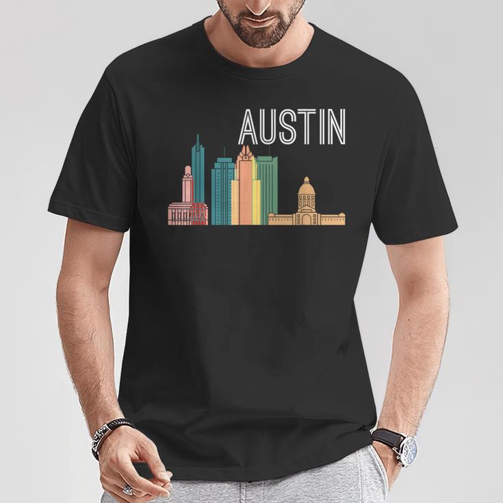 Austin Texas Skyline Souvenir Retro Austin Tx T-Shirt Unique Gifts