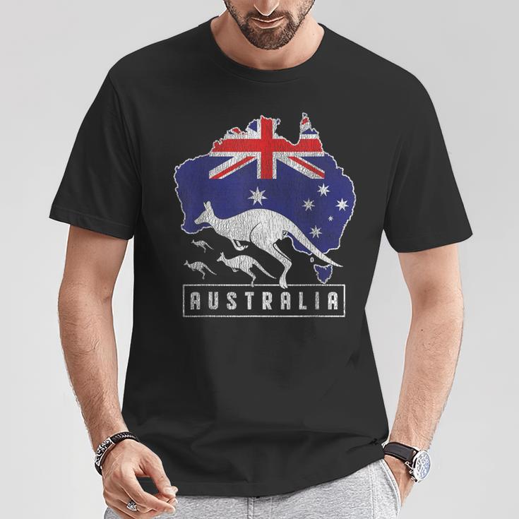 Australia Flag Zoo Animal Kangaroo T-Shirt Lustige Geschenke