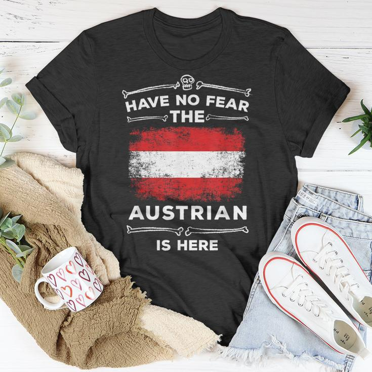 Austria Austrian Flag Have No Fear Austrian Is Here T-Shirt Unique Gifts