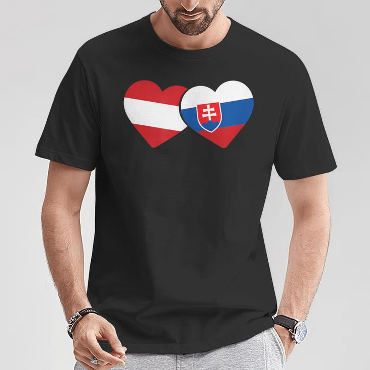Austria Flag Slovak Flag Austria Slovakia T-Shirt Lustige Geschenke