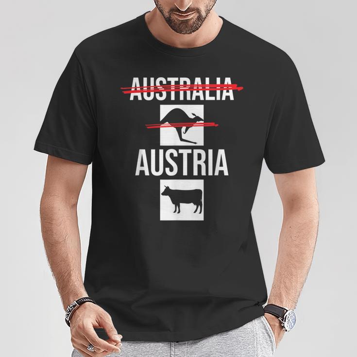 Austria Nicht Australia Österreich Kuh Nicht Känguru T-Shirt Lustige Geschenke