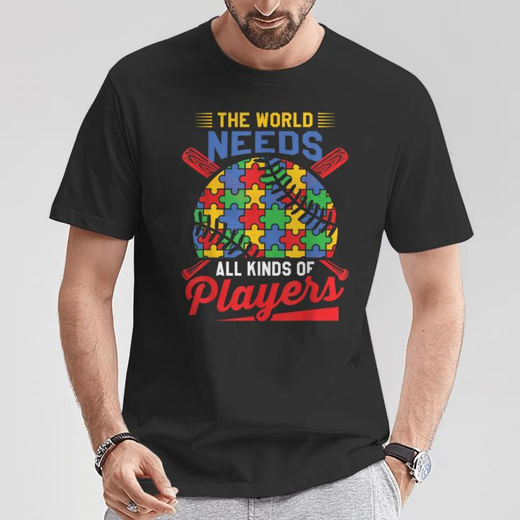 Autism Baseball The World Needs All Kinds Of Players T-Shirt Unique Gifts
