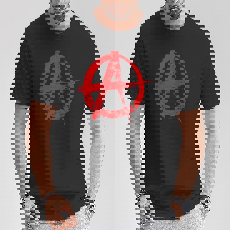 Avec Symbole De L'anarchie Poche Cool Motif Graffiti T-Shirt Cadeaux drôles