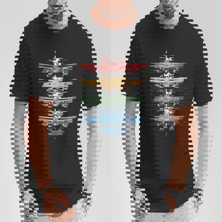 Aviation Airplane Flying Airline Colorful Enthusiast Pilot T-Shirt Funny Gifts