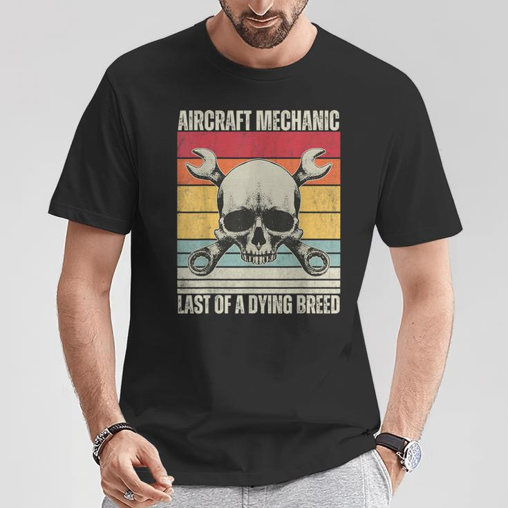 Aviation Mechanic Vintage Skull Vintage Aircraft Mechanic T-Shirt Unique Gifts