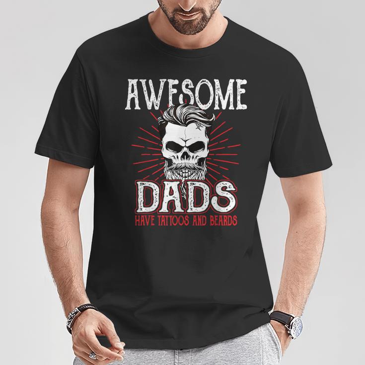 Awesome Dad's Have Tattoos Father Son Daughter Dad Daddy T-Shirt Unique Gifts