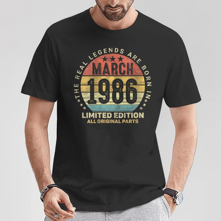 Awesome March 1986 Vintage 38Th Birthday Made In 1986 T-Shirt Unique Gifts