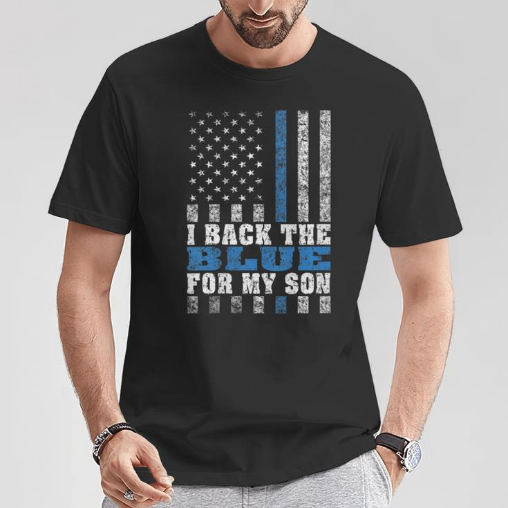 I Back The Blue For My Son Proud Police Mom Dad Parents T-Shirt Unique Gifts