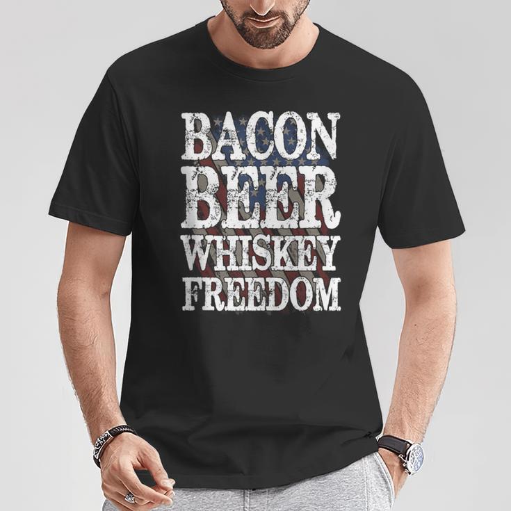 Bacon Beer Whiskey Freedom T-Shirt Unique Gifts