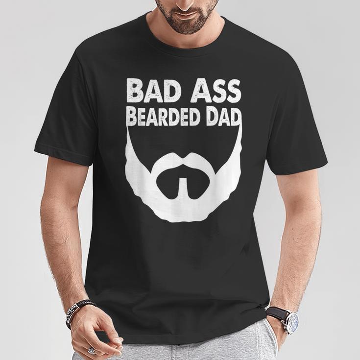 Bad Ass Bearded Dad Beard Fathers Day T-Shirt Unique Gifts