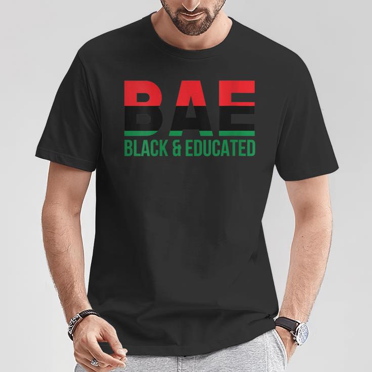 Bae Black & Educated Afro Pride Pan African Flag Melanin T-Shirt Unique Gifts