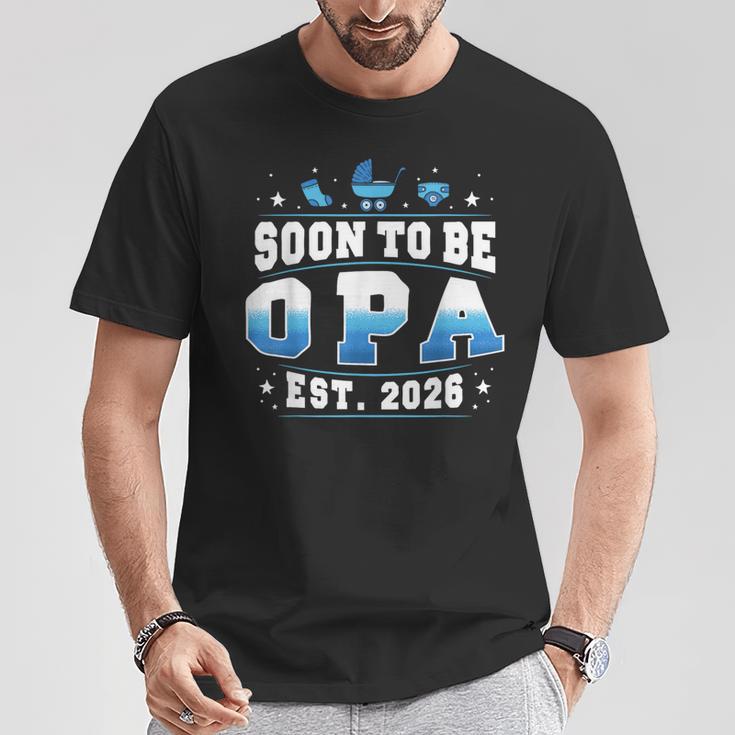 Bald Opa 2026 Neue Papa Schwangerschaft Enthüllen T-Shirt Lustige Geschenke