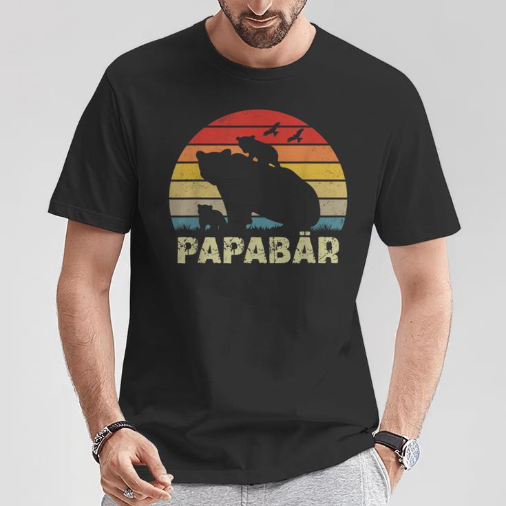 Bär Papaatertag Retro Papa Bär T-Shirt Lustige Geschenke